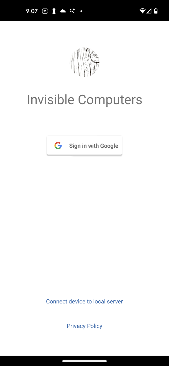 Sign-in screen