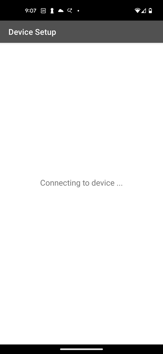 The app connecting to a display