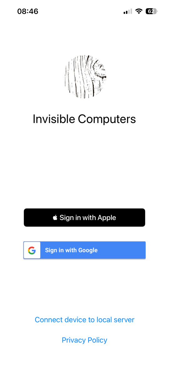 Sign-in screen