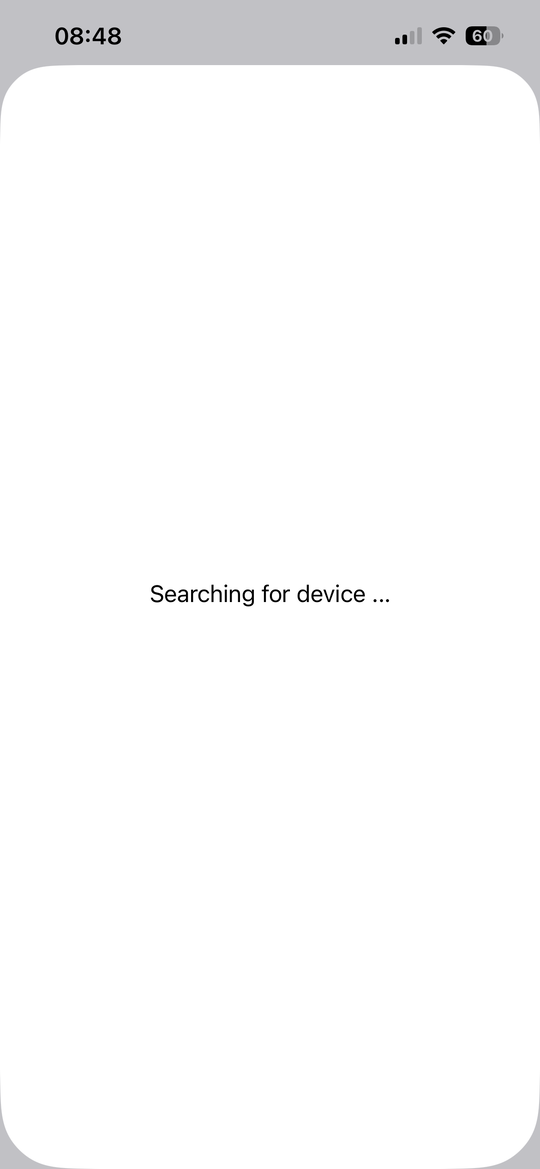 The app searching for a display
